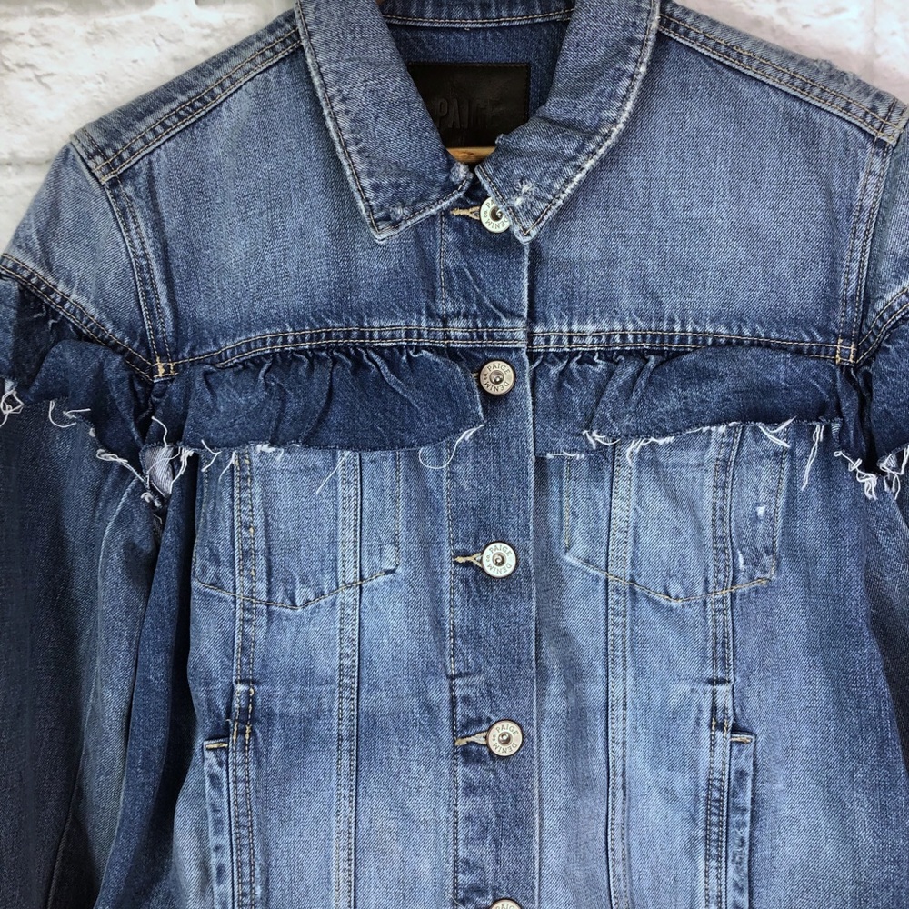 Paige Heidi Ruffle Denim Jacket MSRP $239 - Picture 4 of 8